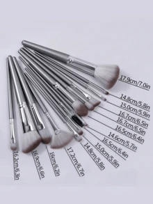 14pcs Makeup Brush Set Including Powder Brush, Blush Brush, Foundation Brush, Eyeshadow Brush, Blending Brush, Contour Brush, Portable Soft Makeup Tool - Multicolor - View 4