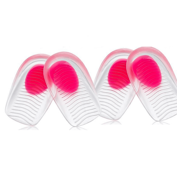 2pcs Soft Silicone Heel Pads, Heel Spur Cushions, Foot Massage Insoles, Height Increasing Insoles