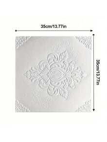 20pcs European Floral 3D Vinyl Wall Stickers - Peel And Stick, Self-Adhesive Panels For Living Room, Bathroom, Kitchen, Bedroom Decor, White Embossed Design, Easy To Install, Adds Elegance To Home Walls, Wall Stickers Home Decor