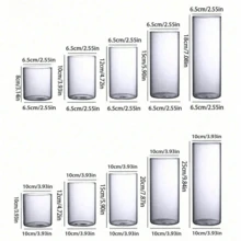 透明玻璃婚礼烛台，直筒玻璃花瓶，耐热，适用于香薰蜡烛、水培植物、烛光晚餐，营造室内氛围，适合婚礼、家庭聚会、派对、告白、桌面装饰 - 彩色 - 查看 3