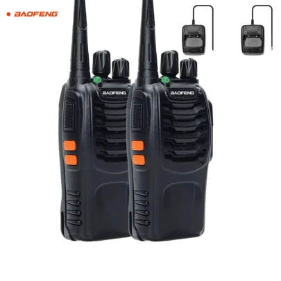 Radios de Comunicación Inalámbricos, BaoFeng Walkie Talkie 888s Recargable de Largo Alcance a Prueba de Lluvia, Altavoces con Micrófono, Intercomunicador Remoto para Uso Laboral