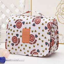 1 pièce Trousse de maquillage rose, organisateur de toilette de voyage et d'affaires, sac de lavage portable à grande capacité à suspendre pour hommes et femmes, organisateur d'accessoires de voyage, trousse de toilette pour voyage, salle de bain, femmes