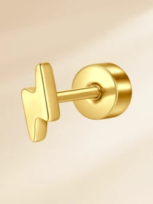 1 pieza Pendientes de acero inoxidable con forma de corazón y luna de 20G para mujeres para decoración diaria, pendientes de rosca de oro y plata, pendientes de cartílago, hélix y trágus