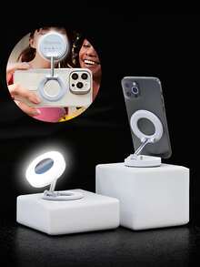 Luce di riempimento con specchio per attacco luce telefono LED MagSafe, luce ad anello per selfie con luminosità regolabile, compatibile con MagSafe, adatto per iPhone, smartphone, vlog/fotografia/videoconferenze, adatto per selfie e live streaming, fotografia, luce portatile per selfie, live streaming e luce portatile