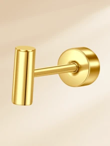 1 pieza Pendientes de acero inoxidable con forma de corazón y luna de 20G para mujeres para decoración diaria, pendientes de rosca de oro y plata, pendientes de cartílago, hélix y trágus