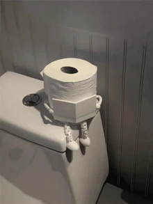 1 件趣味厕纸架、阅读伴侣厕纸架装饰、玩具小雕像 - 实用且富有艺术感的可移动关节设计，适用于办公室、家庭浴室或任何卫生间 - 彩色 - 查看 3