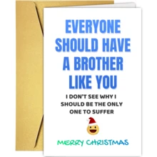 1pc Funny Christmas Card For Brother, Humorous Bro Bday Card Unique "Everyone Should Have A Brother Like You" Greeting Card Suitable For All Occasions - Multicolor - View 6