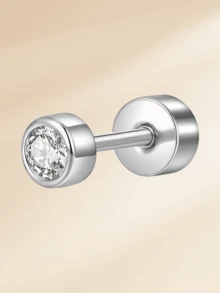 1 pieza Pendientes de acero inoxidable con forma de corazón y luna de 20G para mujeres para decoración diaria, pendientes de rosca de oro y plata, pendientes de cartílago, hélix y trágus