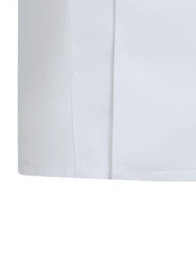 长袖厨师服，秋冬款，白色，法式领口，耐用，耐洗，不起球，亲肤面料，不褪色，防缩水，适用于酒店、餐厅、面包店、咖啡馆、厨房、食堂，男女通用设计 - 白色 - 查看 8