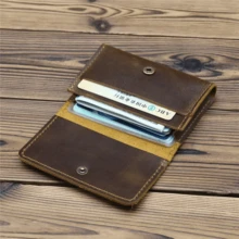 Genuine Leather Men's Card Holder Driving License Wallet Credit/Bank Card Case Coin Purse Vintage Mini Wallet For Men Money Wallet Purse Wallet Coin Wallet
