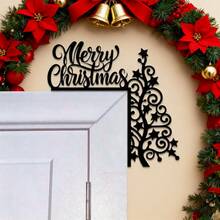 Cartel de esquina para puerta de Navidad, Adorno superior de árbol de Navidad de metal para puerta, Decoración para puerta de Navidad, Adorno para puerta de Navidad, Decoración de pared para el hogar, Decoraciones navideñas, Toque perfecto de decoración navideña para cualquier habitación, Adorno superior para puerta de Navidad, Regalo de Navidad, Decoración navideña de muñeco de nieve para puerta y hogar, Decoración de Navidad