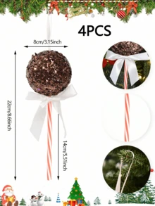 1/2/4件装 8.66英寸圣诞树挂饰 仿真糖果派对装饰 圣诞配件工艺品 家居装饰 圣诞装饰品 房间装饰 冬季 - XH-棒棒糖球 - 查看 21