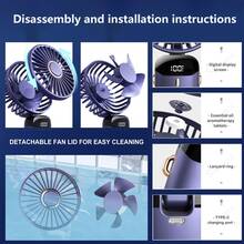 AOYI Small Handheld Fan Portable, Foldable Personal Fans Rechargeable, With Base And Hanging Strap, Holiday Essentials, Summer Travel Hand Held Fans, 800mAh, 5-Gear Adjustable, For Office, Commute, Camping, Picnic, Hiking, Beach Vacation, Backpacking, Sports, Plastic Shell - Multicolor - View 7