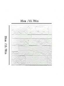 20/40 Pieces Of White 3D Brick Wall Decals - Easy Peel And Stick PVC Wallpaper For Living Room, Dining Room, Bedroom, And TV Background Walls - 27.56inch X 27.56inch