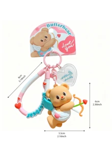 Butterbear Pink Angel Keychain Charm, Adorable Pendant, Angel Wings, Heart Detail, Bag & Key Decor, Daily Travel, Gift for Animal Lovers, Kawaii Charm, Backpack Accent, Alloy Chain, Limited Edition, Gift Ready, Angelic Vibe, Cute Accessory,, Pop Buddy, Heart Lltk, Pop Buddy, Finory, Popy) - 粉色 - 查看 10