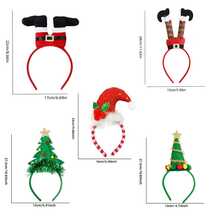 5pcs Classic Christmas Headbands - Holiday Party Accessories With Santa Claus, Reindeer, Christmas Tree Designs - Plastic Structure, Non-Electric, Feather-Free Seasonal Headwear - Multicolor - View 4