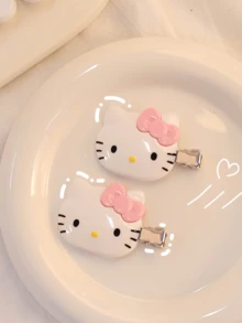 可爱粉色发夹套装，可爱蝴蝶结设计，闪亮光泽，为任何发型增添甜美魅力，适合日常佩戴、派对和特殊场合，是粉丝和时尚潮流引领者的理想礼物。 - 凱蒂貓-粉紅色 - 查看 8