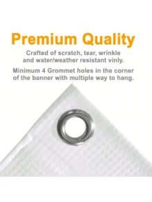 One Custom Vinyl Banner - Quick To Install, Vibrant Colors, And UV Resistant, Ideal For Holidays, Parties, Weekends, And All Kinds Of Events. Also Suitable For Holiday Decorations, Promotions, And Gatherings. Eye-Catching, Elevates The Style Of Your Space, And Leaves A Lasting Impression. Suitable For Both Indoor And Outdoor Use. - Multicolor - View 4