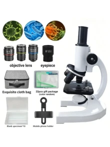 Compact Portable Binocular Optical Microscope, Suitable For School Teaching And Beginner Scientific Experiments, Educational Gift For Christmas, Birthday, Back To School