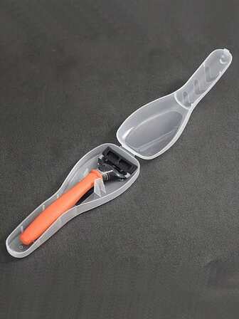 紧凑型保护性剃须刀盒 - 透明、防尘旅行收纳盒，耐用塑料剃须刀架