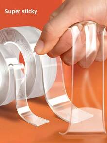 Nano Tape, bandă acrilică dublu adezivă, bandă impermeabilă transparentă și fără urme, bandă magică anti-mucegai, lavabilă cu apă și detașabilă, nu va deteriora peretele, are aderență puternică, este mai sigură decât cârligele, bandă dublu adezivă lavabilă, bandă dublu adezivă impermeabilă reutilizabilă, potrivită pentru diverse scenarii, bandă adezivă transparentă lavabilă super puternică, benzi decorative, poate fi tăiată.