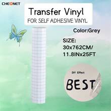CHEONET-1 Transfer Tape Roll, Suitable For Self-Adhesive Vinyl Materials, 12 Inches X 25 Feet, Paper-Based Material, Permanent Adhesive, Ideal For Crafts, Punches And Vinyl Cutters, Easy To Cut, Transfer And Stick, Waterproof And Highly Adhesive. - Multicolor - View 15