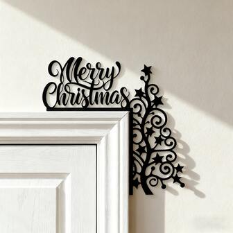 Merry Christmas Door Corner Sign, Christmas Tree Metal Door Topper, Christmas Door Sitter, Christmas Door Trim, Home Wall Decor, Christmas Decorations, Perfect Touch Of Christmas Decor For Any Room, Christmas Door Topper, Christmas Gift, Snowman Door Home Decor Room Decor Christmas Decorations Home Christmas Gifts Christmas Decor