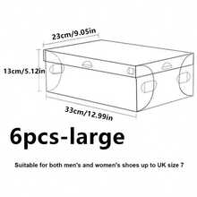 6 piezas/12 piezas/20 piezas Juego de cajas de zapatos de plástico transparente - a prueba de humedad, a prueba de agua, con orificios de ventilación, diseño plegable que ahorra espacio para almacenamiento de zapatos en el dormitorio, caja de almacenamiento de zapatos para el hogar y la vida/almacenamiento y almacenamiento/almacenamiento de zapatos/estante de zapatos
