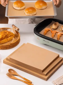 50pcs Pre-Cut Non-Stick Parchment Paper, Unbleached Baking, Grilling, Frying And Steaming Paper, Suitable For Most Oven Trays, Family Dinner Supplies, Christmas Party Supplies