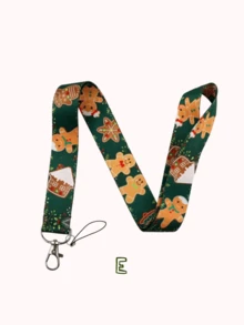 1 Stück süßer Weihnachtsmann / Weihnachtsglocken / Lebkuchenmann / Rentier, Weihnachtskranz Design Muster Halskordel, geeignet für Handy Kordeln, Spielekonsolen, Kamera Kordeln, Dokumenten Kordeln, Ausweise, Fahrkarten, Arbeitsausweise, Veranstaltungszertifikate, Konzerte, Cocktailpartys usw. Ideal als Geschenk für Freund, Freundin, Familienmitglieder, Ärzte, Krankenschwestern, Partygeschenke, Handydekoration, Weihnachtsgeschenke und mehr.