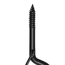 5/10 Pack Black Q-Hooks For Hanging - Ceiling Hooks, Outdoor Planter Hangers, Safety Buckles, Weatherproof Clips, Screw Eyes S, Heavy Duty Hooks For Outdoor String Lights Christmas Hangers