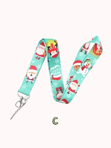 1 Stück süßer Weihnachtsmann / Weihnachtsglocken / Lebkuchenmann / Rentier, Weihnachtskranz Design Muster Halskordel, geeignet für Handy Kordeln, Spielekonsolen, Kamera Kordeln, Dokumenten Kordeln, Ausweise, Fahrkarten, Arbeitsausweise, Veranstaltungszertifikate, Konzerte, Cocktailpartys usw. Ideal als Geschenk für Freund, Freundin, Familienmitglieder, Ärzte, Krankenschwestern, Partygeschenke, Handydekoration, Weihnachtsgeschenke und mehr.