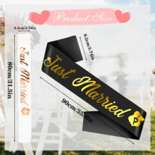 Écharpe de mariage "Juste mariés" Ruban décoratif pour la mariée et le marié