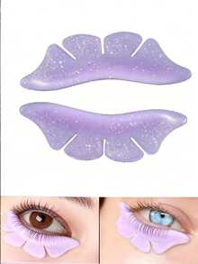 2pcs/Pair Purple Petal Eyelash Pad, Eyelash Extension Palette, Lash Lifting Pad - Purple - View 5
