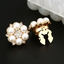 2 butoni minimalisti francezi cu zirconiu artificial și perle - accesoriu versatil pentru rochii, smokinguri și ținute casual