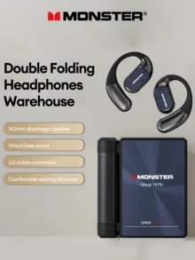 Tai nghe Bluetooth MONSTER AC530 thiết kế mới, kiểu tai treo có thể gập lại, âm trầm sâu, khử tiếng ồn ENC, âm thanh chất lượng cao, nghe nhạc/gọi điện/chơi game, độ trễ thấp, thời lượng pin dài, tai nghe không dây tương thích với điện thoại thông minh và máy tính - Nhiều màu - Xem 14