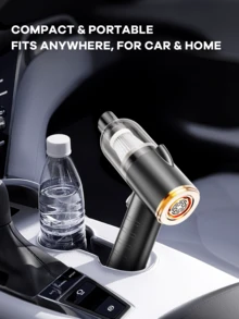 REMAX Aspiradora portátil inalámbrica recargable de 3 en 1 para coche y hogar, 1500mAh, 6000pa, aspiradora, soplador de polvo y soplador de aire 3 en 1, 320g de peso ligero, 2 niveles de succión ajustables, luz LED incorporada para ver áreas oscuras, dos boquillas intercambiables, Tipo-C, para coche, dispositivo de oficina, hogar, negro/blanco