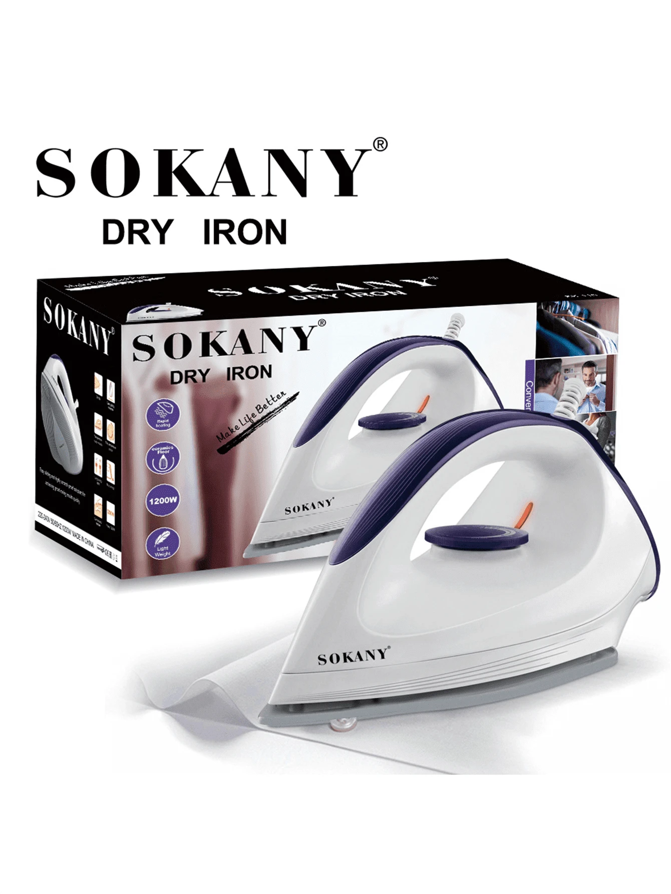SOKANY Handheld Garment Steamer, Portable Mini Travel Iron With Ceramic Soleplate, Suitable For Various Fabrics, Constant Temperature Ironing, Non-Damaging, Adjustable Temperature Control, Overheat Protection - View 1