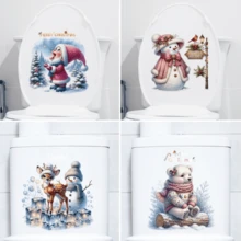 1pc Christmas Holiday Snowman & Santa Claus Wall Sticker - Plastic Adhesive Decor, Suitable For Glass, Windows, Bathroom, No Electricity Required, Creative Santa Claus Pattern Sticker, Reindeer Snowflake, Christmas Snowflake Window Sticker, Christmas Decorative Sticker, Christmas Snowflake Santa Claus Reindeer Snowman Sticker, Christmas Decor Sticker