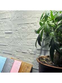 20/40 Pieces Of White 3D Brick Wall Decals - Easy Peel And Stick PVC Wallpaper For Living Room, Dining Room, Bedroom, And TV Background Walls - 27.56inch X 27.56inch