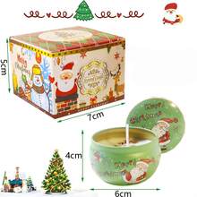 4件套圣诞蜡烛套装，香氛蜡烛，天然大豆蜡烛，无烟燃烧，适合作为圣诞礼物和圣诞装饰品 - 彩色 - 查看 9