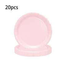 10件/20件/50件圆形粉色纸质餐盘7英寸9英寸一次性餐盘生日派对婚礼晚宴节日野餐或旅行派对餐盘 - 粉色 - 查看 6