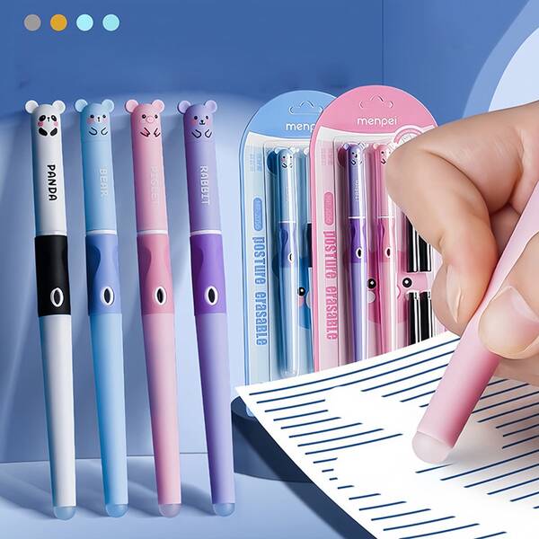 قلم حبر جاف قابل للمسح + 4 قطع بدائل، قبضة مريحة، مناسب لممارسة الخط، خرطوشة حبر عالية الجودة قابلة للاستبدال