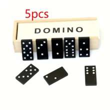 28pcs Wooden Domino Set - Push And Drop Board Game, Suitable For Outdoor Camping And Travel, Classic Black And White Dominoes With Storage Box, Outdoor Game | Classic Board Game | Durable Wooden Structure, Fun Tabletop Game, Domino Toy, Outdoor Camping Travel Game, Wooden Box Black Domino Table Game, Suitable For Family Entertainment And Party Games