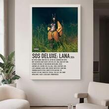 Framed 2D Canvas Modern Wall Art 1pc Album Cover Poster - SOS Deluxe - Beige Minimalist Music Art Print - Large Canvas Wall Decor For Living Room, Office, For Man Cave, Fan Gift - Modern Music Poster, Music Wall Art, Home Decoration, Stylish Typography, Premium Artwork, Home Decorators,  Flat, Perfect For Room Decor - Framed(框架) - 查看 3