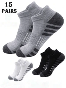 9 双男士透气、防臭、吸湿排汗针织面料柔软舒适运动踝袜，非常适合返校、狂欢节、斋月，保暖速干，适合居家、滑冰、骑自行车、跑步、旅行、徒步旅行和各种运动 - 彩色 - 查看 13