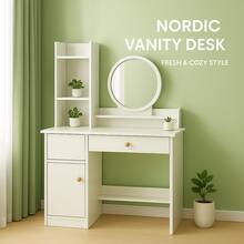 Compact Dressing Table With Lighted Mirror & Drawers - Space-Saving Storage Vanity For Small Bedrooms, Makeup Nooks Gift For Christmas