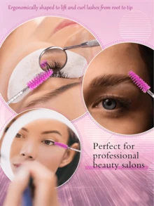 500/100/50PCS Disposable Crystal Pink Eyelash Brushes - Bendable Mascara Wands With Container, Professional Spoolies For Lash Extensions, Eyebrow Grooming & Castor Oil Application,Eyebrow Brush,Eyeshadow Brush,Spoolie,Spoolie Brush - Pink - View 3