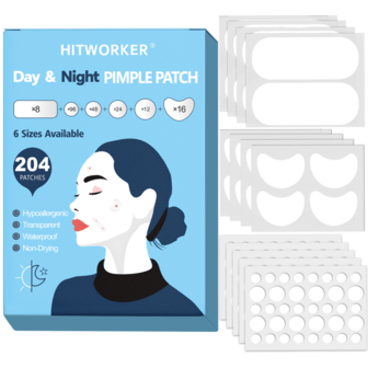 204counts Hydrocolloid Acne Patch, Covering Acne And Blemishes, Acne Patch Covering Acne And Blemishes, Facial And Skin Spot Stickers, Halloween Gift