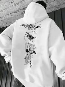 Estilo de  Oscura, Sudadera con Capucha para Hombre con Estampado de Patrón de Elemento Visual Único y Misterioso - Rojo - Ver 6